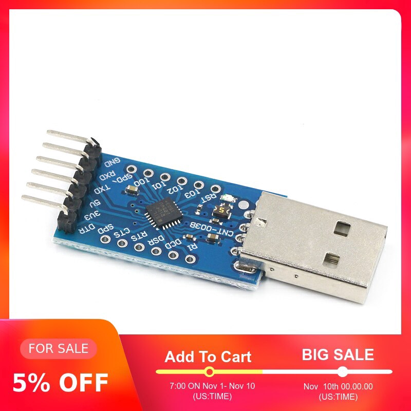 Mô Đun Chuyển Đổi Usb 2.0 Sang Ttl Uart 6pin Cp2104 Stc Prgmr Cp2102 Kèm Dây Cáp