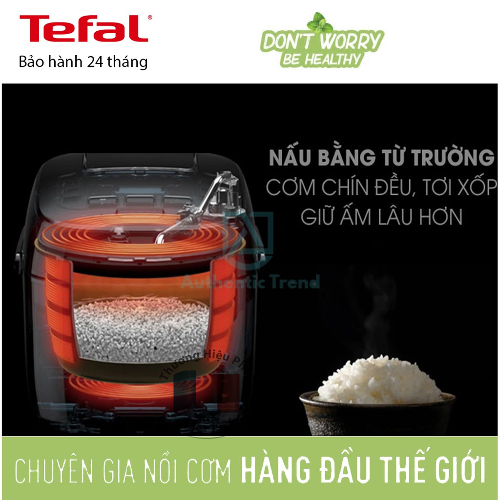 Nồi cơm điện Cao Tần Tefal RK604165 Chính Hãng 0.7 lít - Lòng nồi dày 2mm 6 lớp chống dính độc quyền