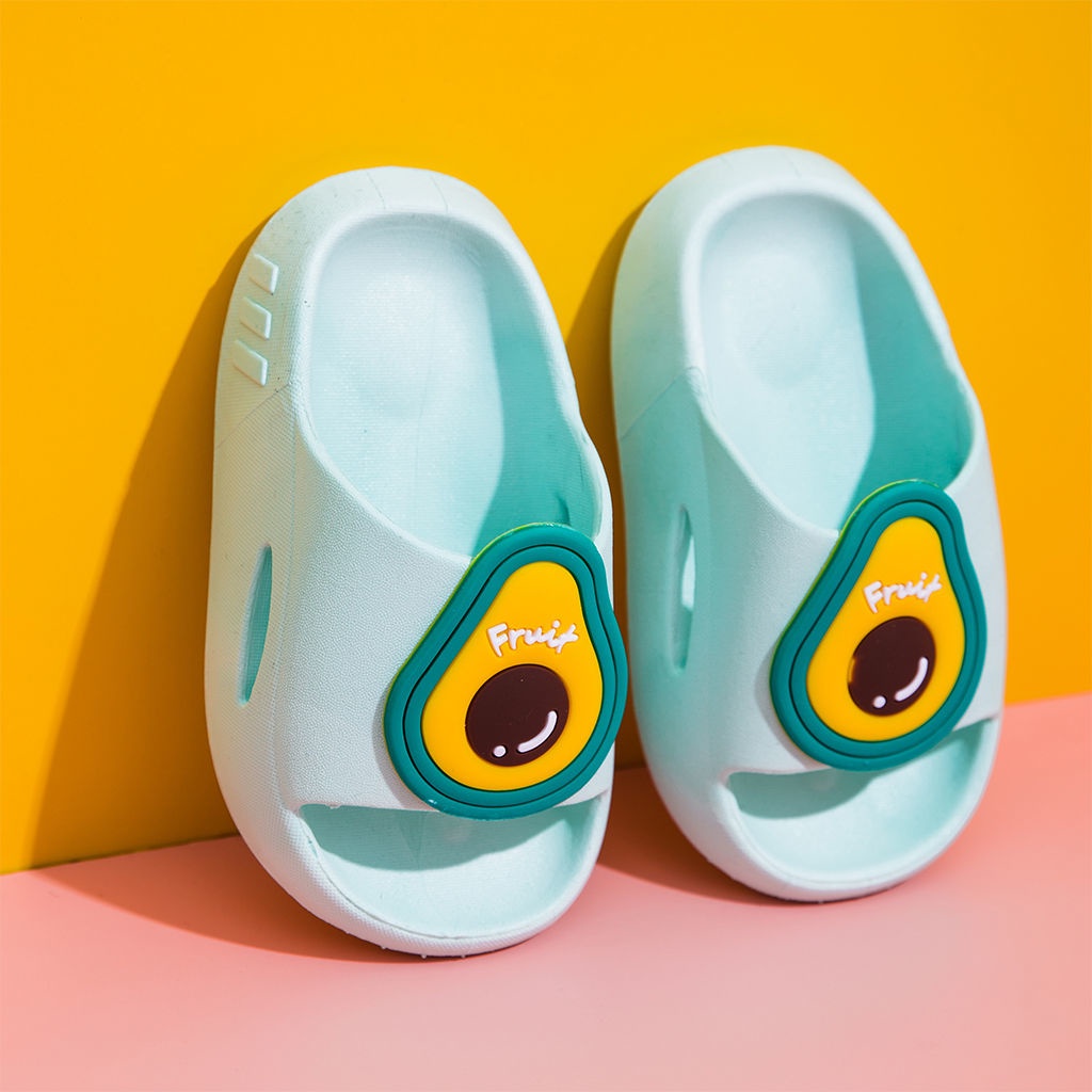 Dép Đi Trong Nhà Đế Cứng Chống Trượt Họa Tiết Trái Cây Hoạt Hình Phong Cách Hàn Quốc Cho Bé