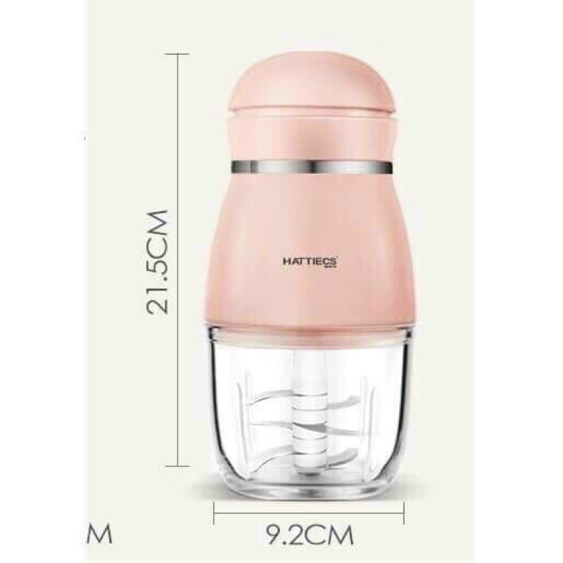 Máy xay đa năng HATTIECS 0.3L, máy xay cầm tay hattiecs 6 lưỡi ăn dặm cho bé 0.3 L