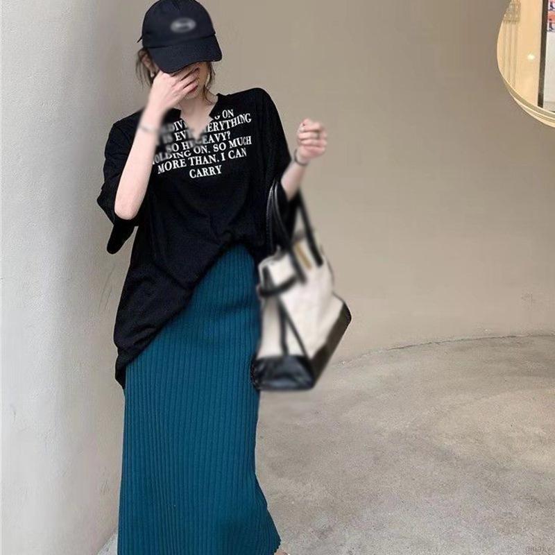 Áo Thun Form Rộng Cổ V Ngắn Tay Thời Trang Dành Cho Nữ