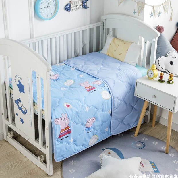 (1.1mx1.5m) Chăn cotton đũi hè thu cho bé loại 1 (hàng Quảng Châu) + túi đựng