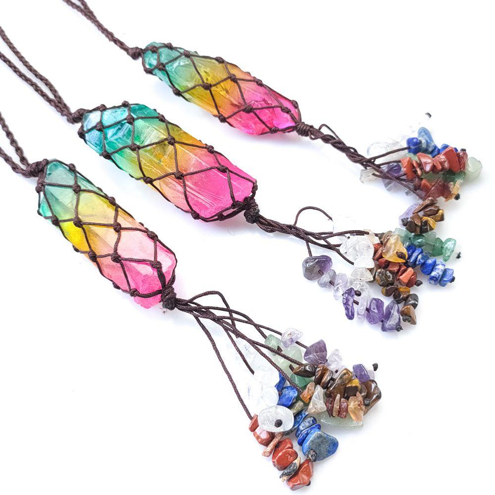 Danell 7 Chakra Chữa Bệnh|Phụ Kiện Treo Trang Trí Gương Chiếu Hậu Xe Hơi 7 Chakra Độc Đáo Sáng Tạo|Reiki|Xe Hơi|Mặt Dây Chuyền