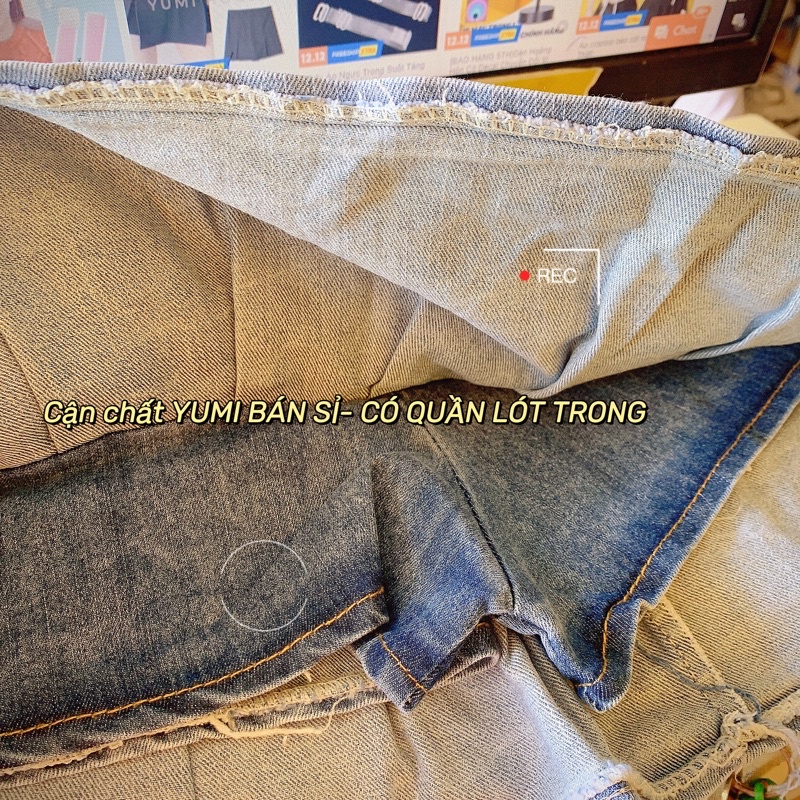 Chân Váy Jean Đuôi Cá Xòe Chữ A Có Quần Bảo Hộ  Chân Váy Xòe Dáng Ngắn Phong Cách Hàn Quốc YUMI BÁN SỈ