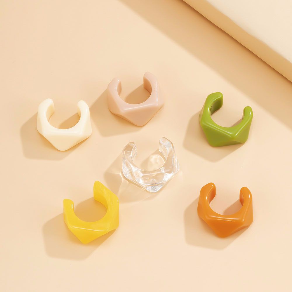 Nhẫn Nhựa Resin Màu Kẹo Phong Cách Punk Thời Trang Hàn Quốc Cho Nam Và Nữ 2021