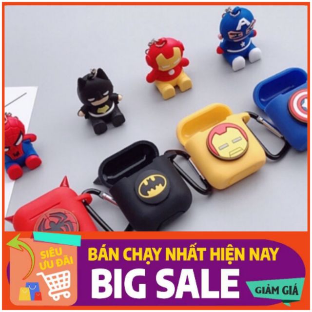 Ốp / Bao / case airpods silicone bảo vệ Logo Marvel và búp bê MS05