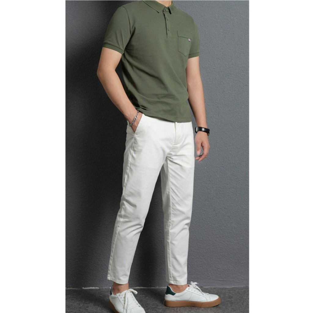 Áo Polo Nam cổ bẻ túi ngực dáng Hàn cổ bẻ vải cá sấu CVC cao cấp mẫu T | BigBuy360 - bigbuy360.vn