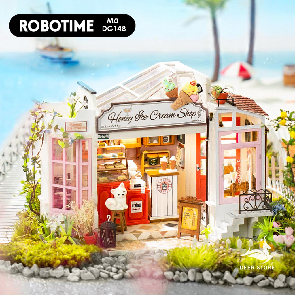 Mô hình nhà búp bê DIY Robotime có Nội Thất | Mô hình nhà biệt thự thu nhỏ. Quà tặng bạn gái