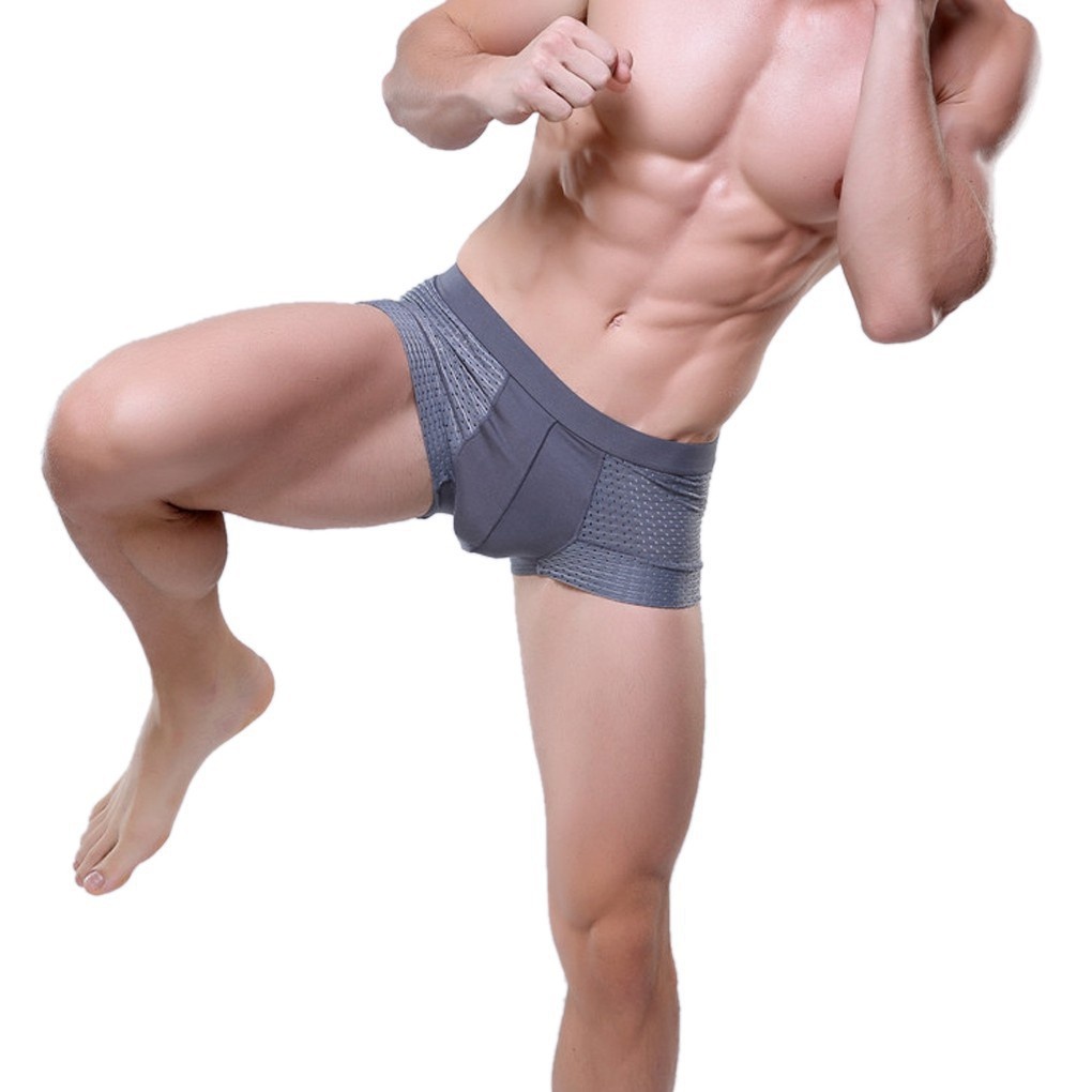 Combo 2 Quần Lót Nam Boxer Chất Liệu Thông Hơi Siêu Thoáng Mát Khử Mùi Quần Sịp Đùi Nam NO408