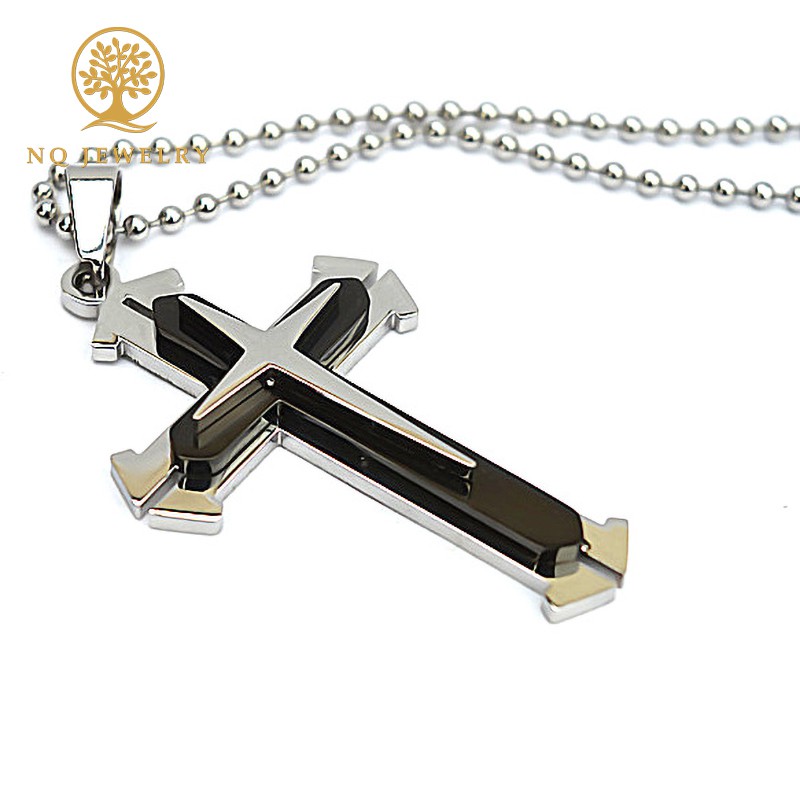 Dây chuyền mặt thánh giá hợp kim mạ bạc - NQ Jewelry