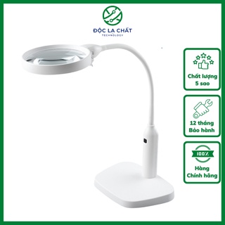 Kính lúp có đèn với 2 thấu kính to, nhỏ khác nhau vừa để bàn, vừa kẹp bàn K7763