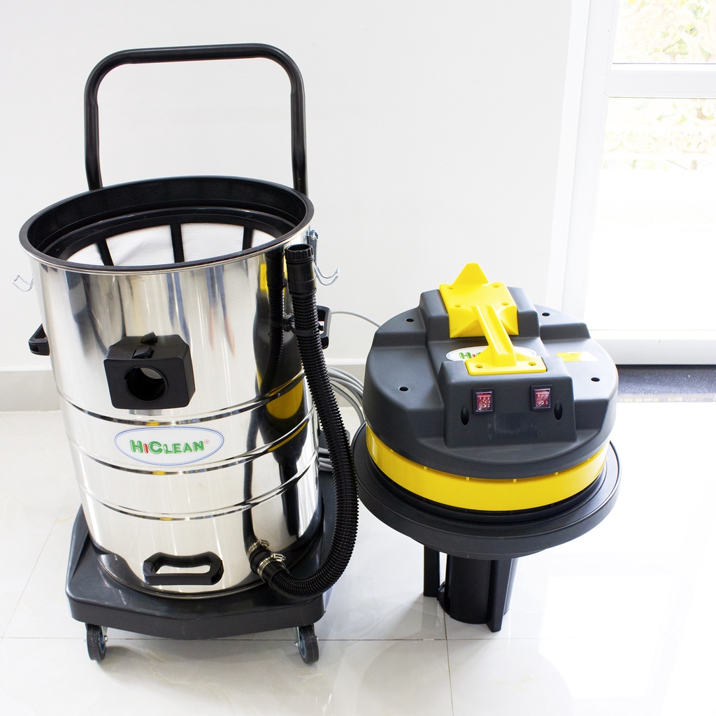 Máy hút bụi công nghiệp HICLEAN HC70W, công suất 2400W, thùng chứa inox 70L