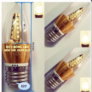 Bóng đèn Nến Led trang trí đèn chùm đèn ngủ treo tường 5W Đui xoáy E14 & E27 Sáng Vàng