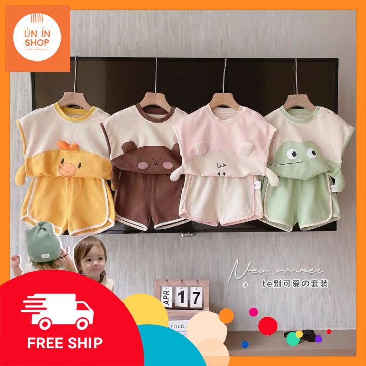 Bộ đồ hình thú cute 🎁 FREESHIP EXTRA 🎁 bộ đồ bé trai, bé gái, bộ đồ cotton 100% thoáng mát