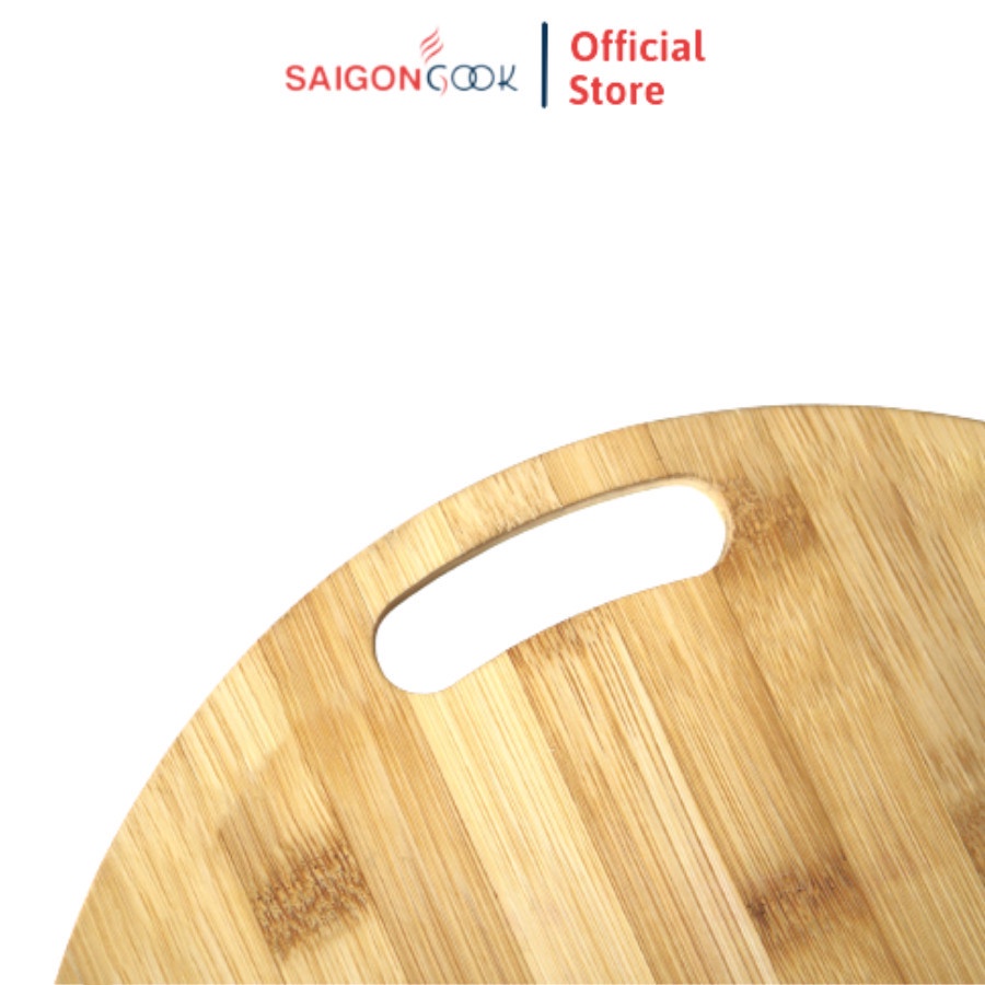 Thớt gỗ tre hình tròn cao cấp, an toàn, kháng khuẩn Saigoncook