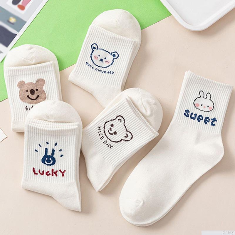 Vớ thoáng khí in họa tiết hoạt hình phong cách Hàn Quốc thời trang dành cho nữ