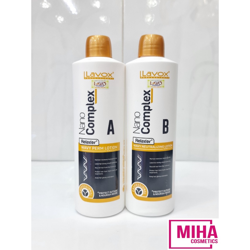 Combo 2 Chai Thuốc Uốn Nóng Và Dập Tóc Siêu Sóng Lavox Nano Complex 500ml x2