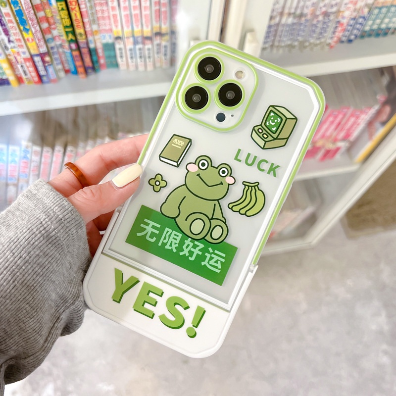 Ốp Điện Thoại Kèm Giá Đỡ Họa Tiết Hoạt Hình Cho iphone14 13Promax / 12Pro / 11 / xsmax / 6 / 7 / 8 / Plus