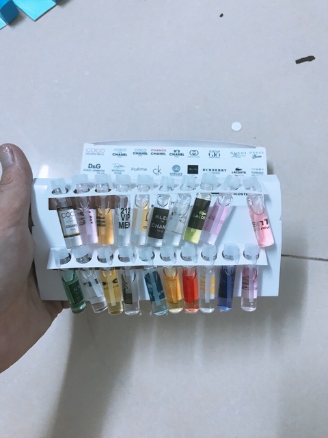 Nước hoa tets 1ml. tets trắng Bộ 20 chai