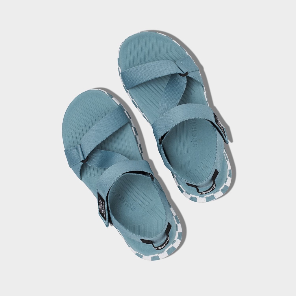 Giày Sandals SHONDO F7 Racing caro xanh F7C3232