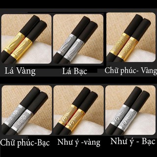 Bộ 10 đôi đũa nhựa nhật bản hàn quốc dùng ăn cơm cao cấp khảm vàng chịu nhiệt 2248