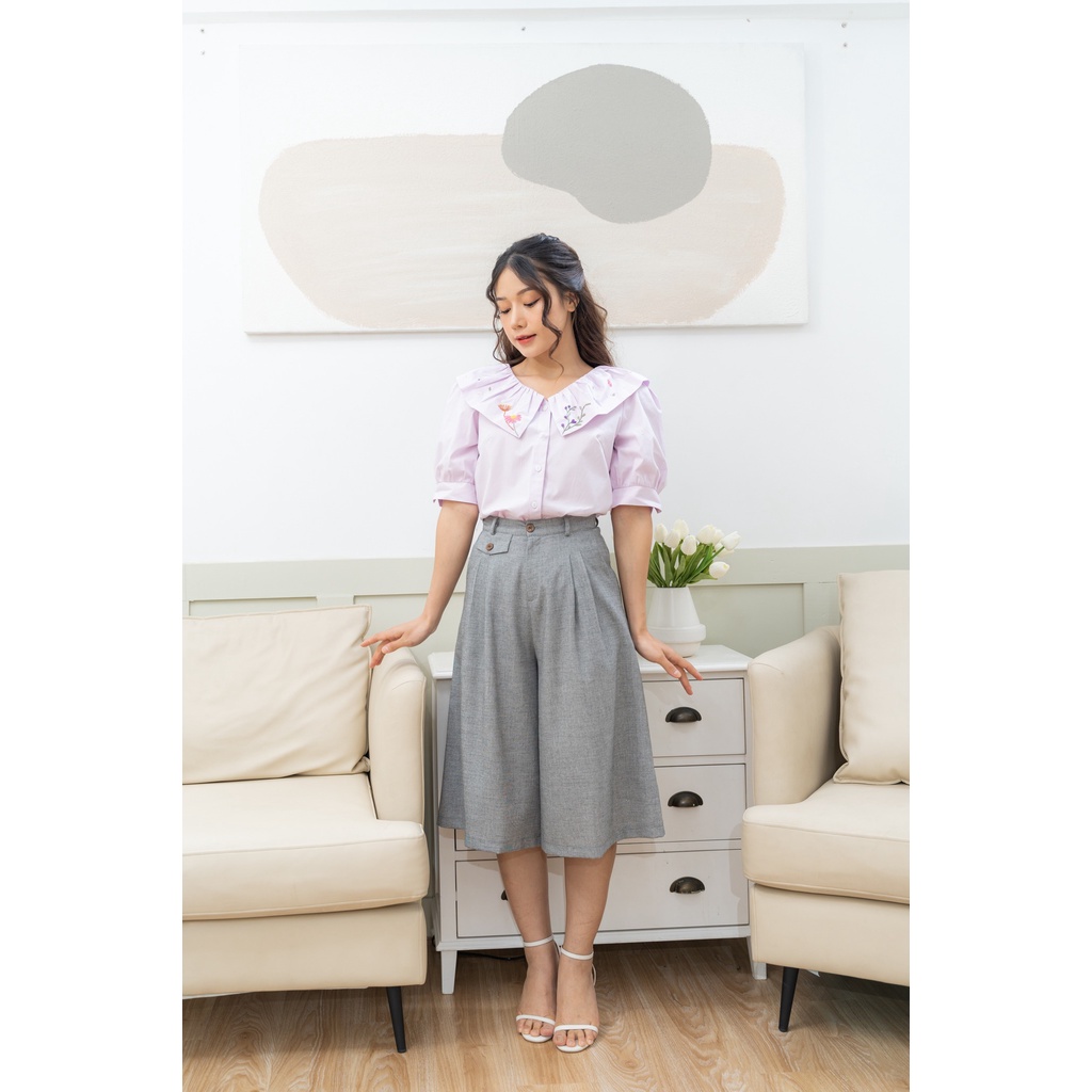 MINX - Áo Embroidery Rounded Blouse