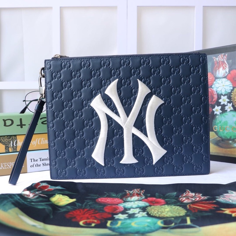 Clutch cầm tay cho nam Gucci Signature NY da thật cao cấp hàng vip 1-1