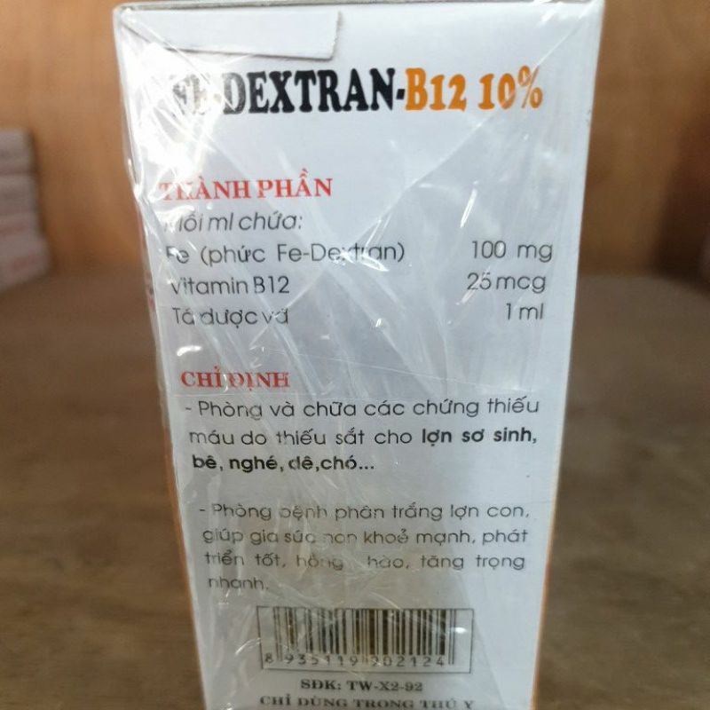 lọ100 ml bổ sung fe sắt cho vật nuôi thiếu sắt
