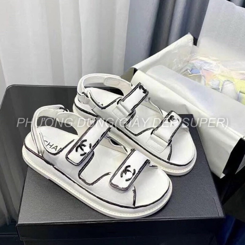 Sandal nữ, sandal Cn Quai Ngang Trần Chỉ Super fullbox bill túi giấy