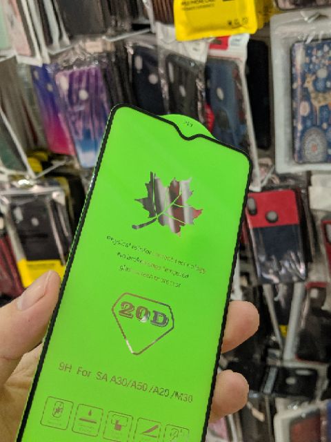 Kính cường lực 20D viền mỏng Samsung Galaxy A50 / A50s / A30 / A20 / M30 full màn ôm màn viền mỏng chất đẹp