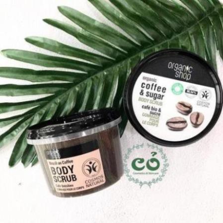 [Chính Hãng 100%] Tẩy Da Chết Body Cafe Organic Shop Crub - Làn da mịn màng, thay mới và đàn hồi hơn cùng hương vị Cafe