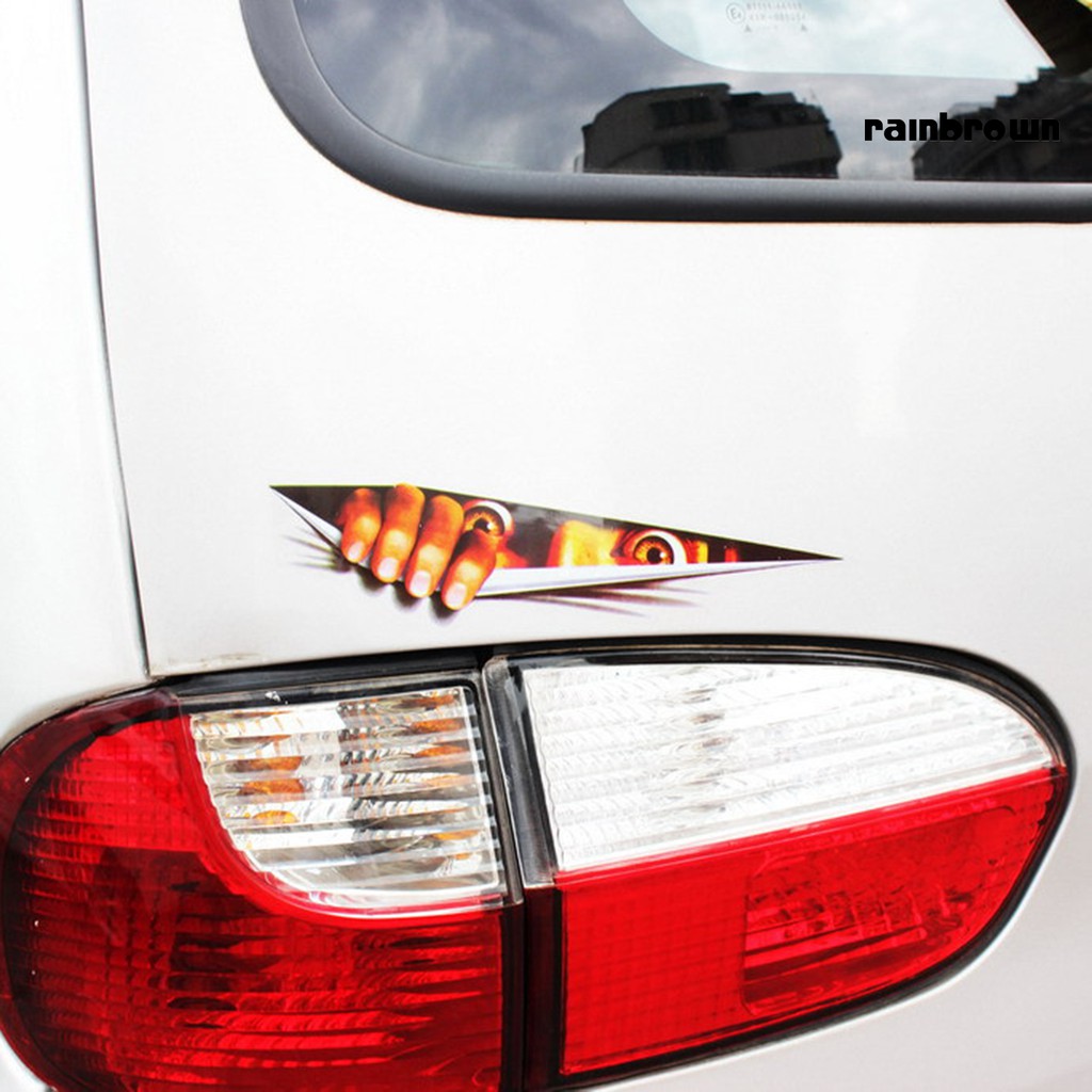 Sticker Dán Xe Hơi Hình Đôi Mắt 3d Sáng Tạo Chống Thấm Nước