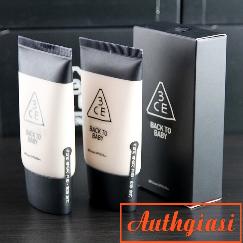 Kem nền dưỡng da 3CE Back To Baby BB Cream SPS35 PA++ mịn màng như làn da em bé