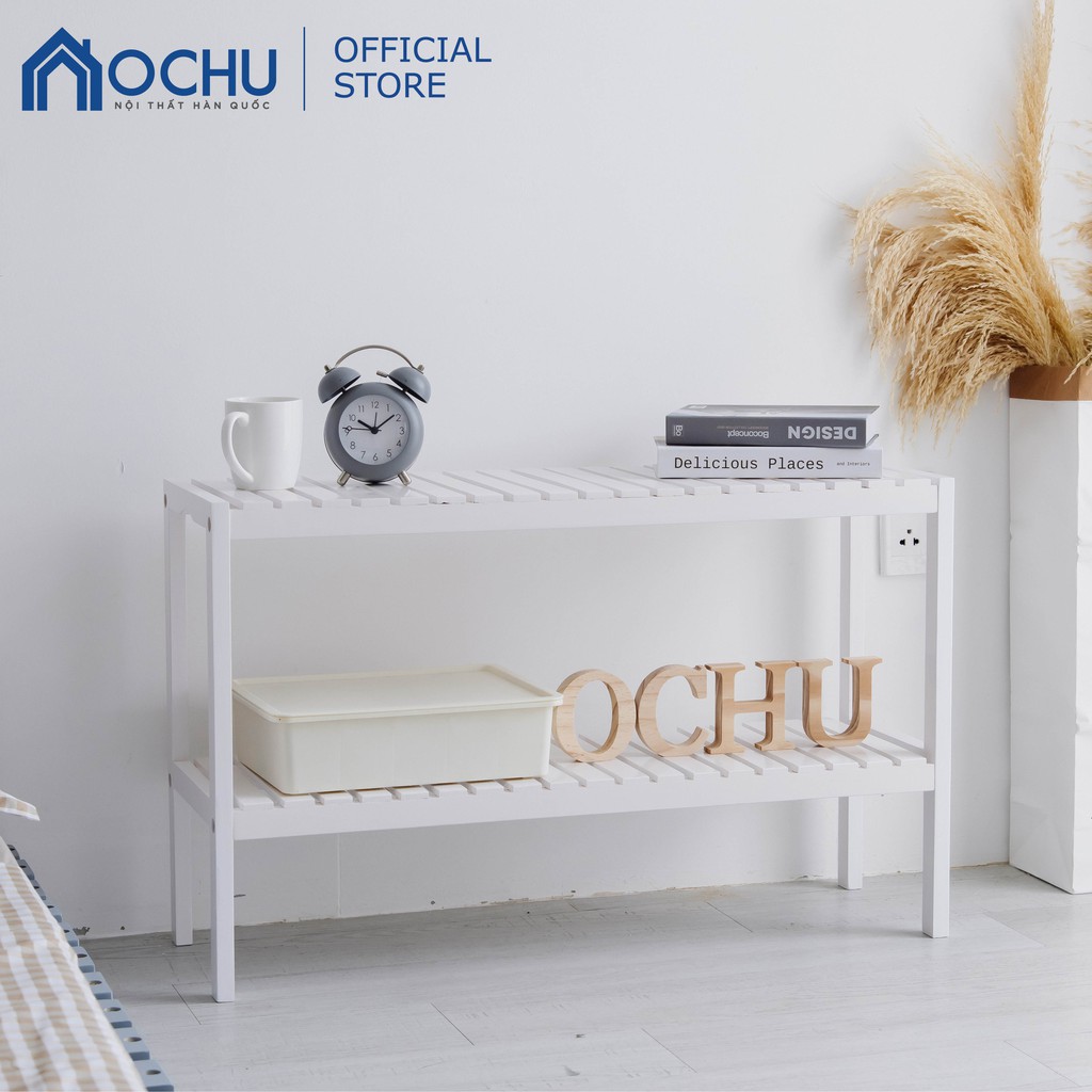 Kệ Đa Năng 2 Tầng Khung Gỗ Thông OCHU - Bench 2F - White