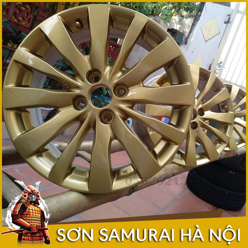 Sơn Samurai Màu Vàng - Combo Sơn Xịt Samurai Màu Vàng Ánh Kim 1123