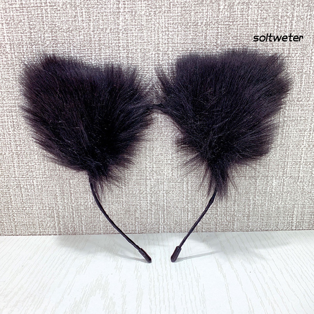 Băng Đô Cài Tóc Tai Mèo Bằng Vải Bông Dễ Thương Cho Hóa Trang