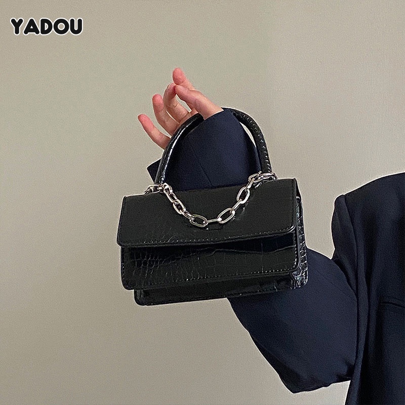 Túi đeo chéo YADOU da cá sấu dạng vuông nhỏ thời trang cho nữ