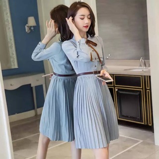 Váy voan dài tay xếp li ( coi kĩ hình thật phía cuối )
