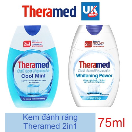 Kem Đánh Răng Theramed 2in1 Anh 75ml (Cool Mint và Whitening Power)