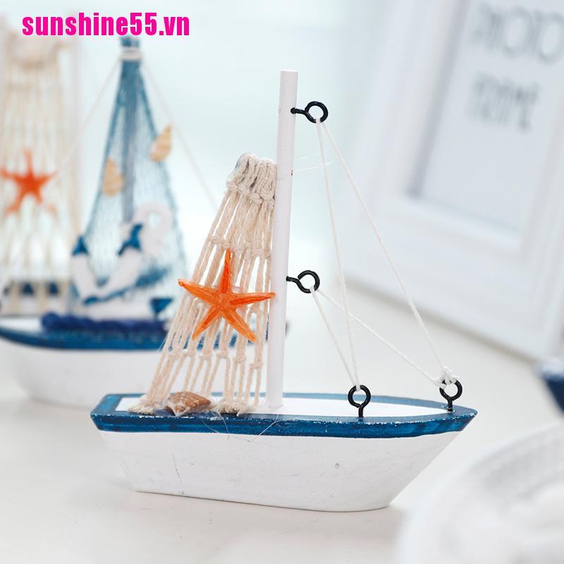 【Sunvn】Marine Nautical Creative Sailboat Mode Room Decor Figurines Miniature S