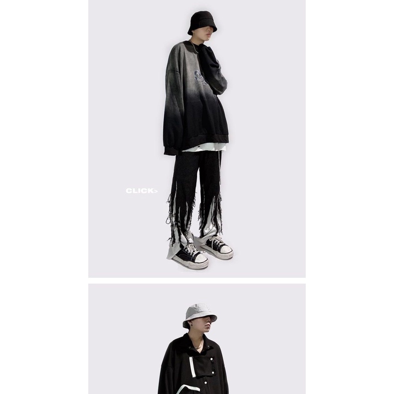 Quần Jeans Dài Ống Rộng Màu Đen Phong Cách Hip Hop Đường Phố Cho Nam Và Nữ