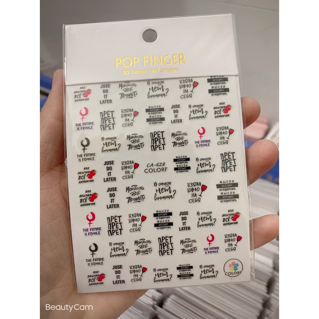 sticker chữ trang trí nail