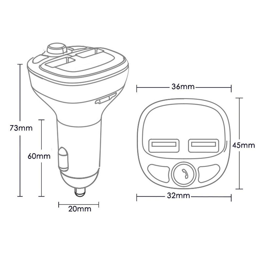 Cục Sạc USB Kép Kiêm Máy Nghe Nhạc MP3 FM Kết Nối Bluetooth Không Dây