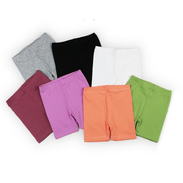 Quần legging đùi bé gái màu trơn trắng, đen, xám, xanh, hồng - QGTA