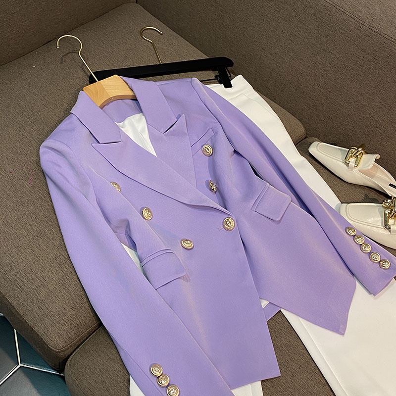Áo vest blazer nữ màu tím túi cơi ngưc QUYNH DESIGN AV014