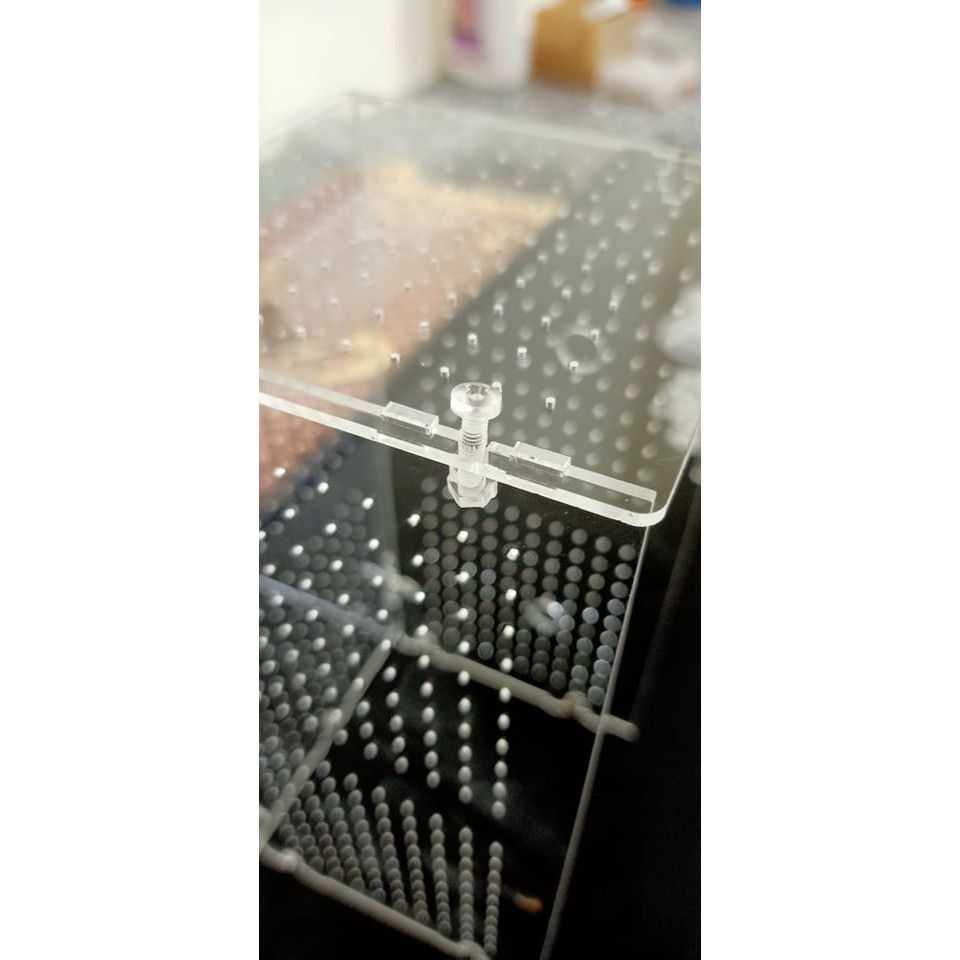 Box tép/ khay đựng phân nền acrylic siêu trong kèm thanh treo thành bể hoặc để đáy tuỳ thích