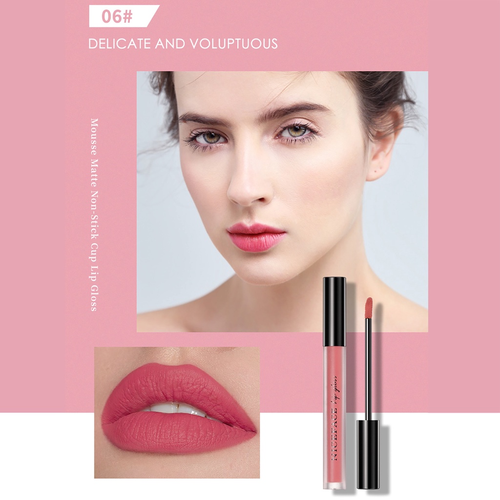 CODseller 10Pcs 1.6g Lip Gloss Velvet Effect Waterproof Cosmetics Matte Liquid Lipgloss for Beauty
