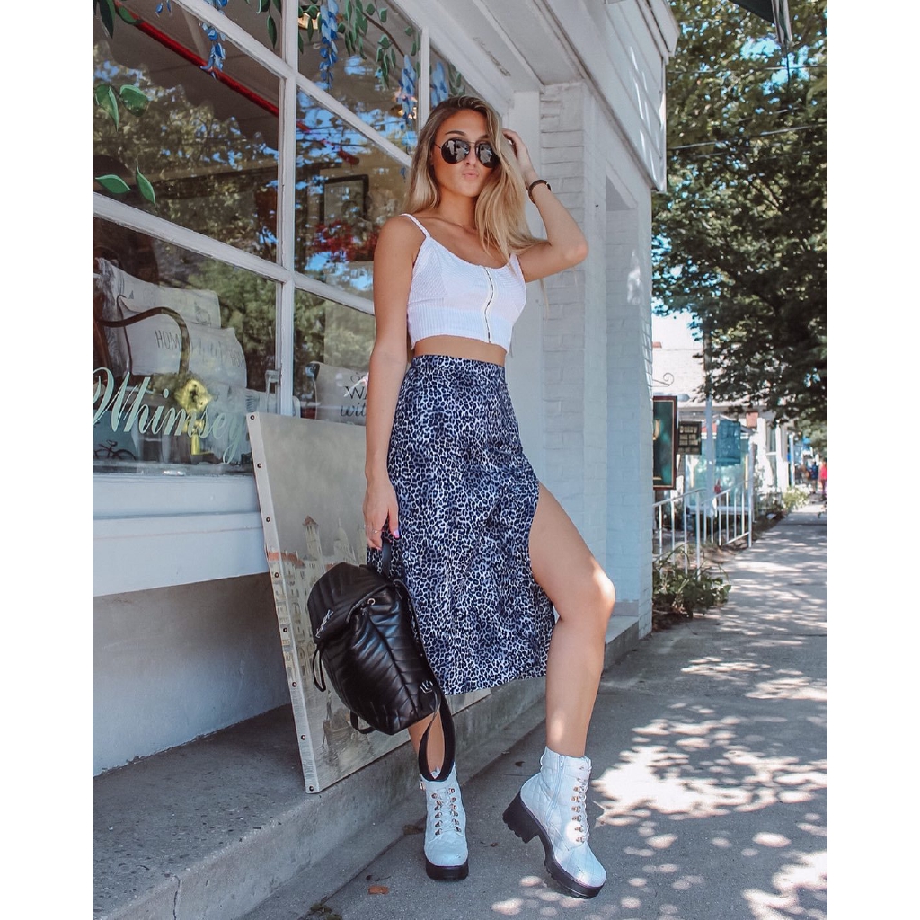 Chân Váy Dài Lưng Cao Xẻ Tà Quyến Rũ Cho Nữ