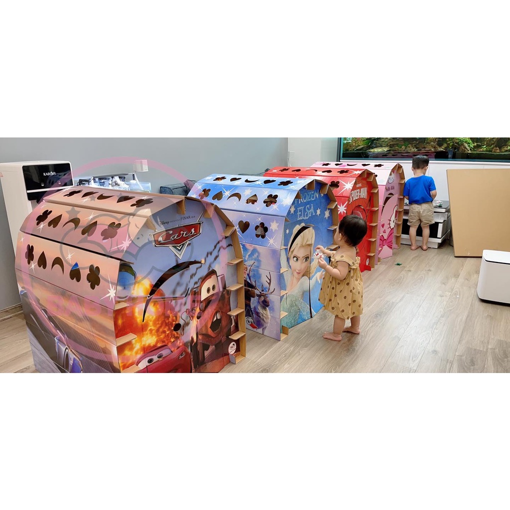 Nhà Bìa Giấy Carton Lắp Ghép An Toàn Hình Công Chúa Elsa