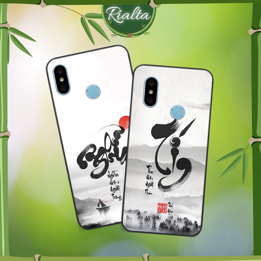 Ốp Điện Thoại Cho Xiaomi Redmi 6 Pro / Mi A2 Lite Bộ Hình Thư Pháp